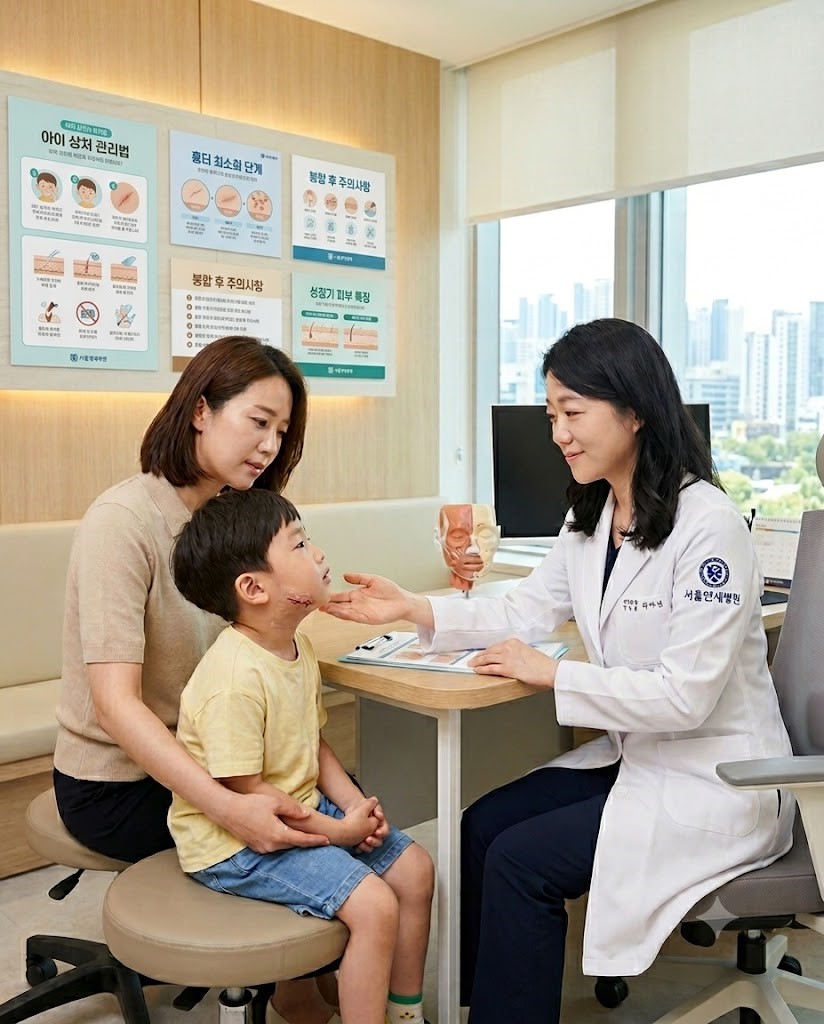 아이 얼굴 상처, 흉터 최소화의 핵심은 ‘정교한 봉합’